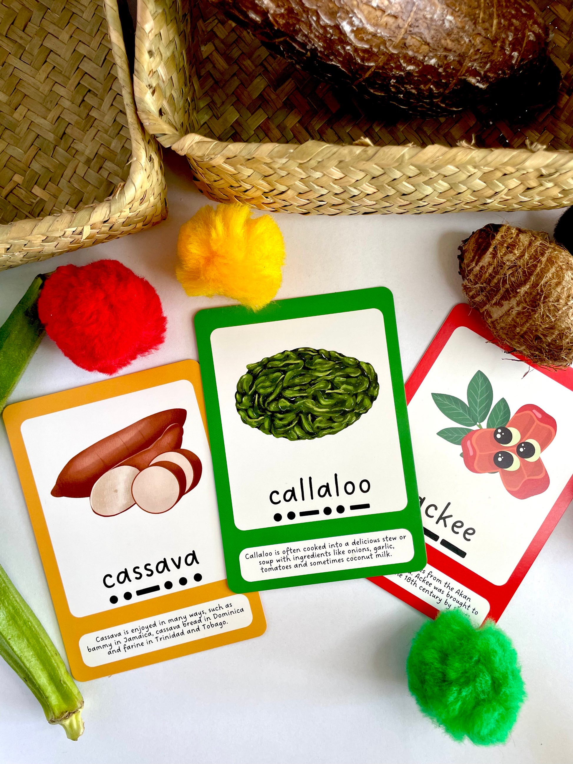 Children's flashcards, Caribbean Food Flashcards, Inclusive Toys - Roots & Play